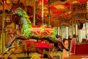 A traditional carousel outside Clifford's Tower