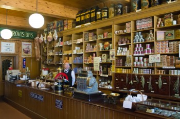 An old style store with shop keeper
