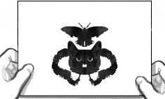 One of the inkblots from the Google Doodle
