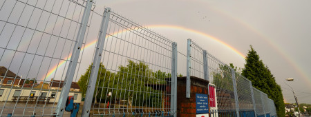 An amazing double rainbow, both primary and secondary arches complete