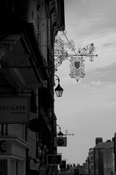 Fancy advertising sign in Chester