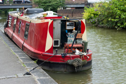 A well lived in boat on the canal