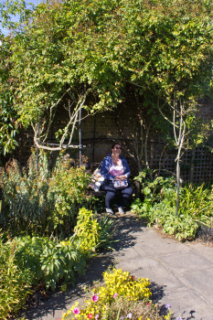 Heather finds shelter in the example gardens