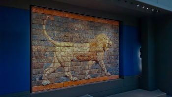 A marvelous fired brick mozaic lion
