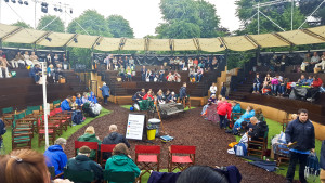 The rain did stop before the start of the play though