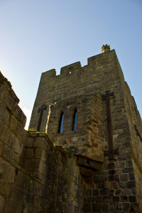 Above the gatehouse and chapel